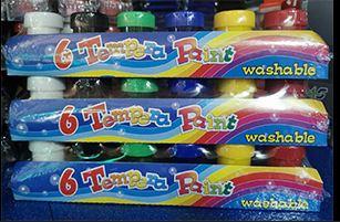 TEMPERA WASHABLE PAINTS 6colours