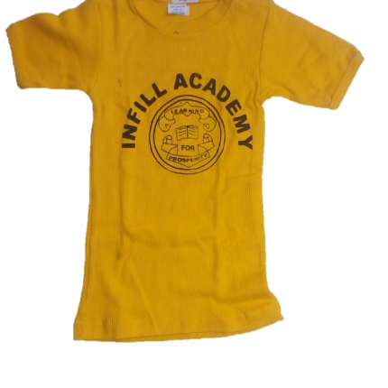 yellow t-shirt with logo (Infill Academy)
