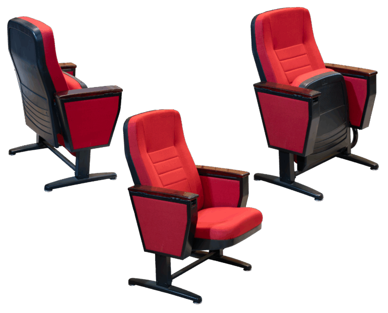 AIC AUDITORIUM CHAIR WITH ARM CONCEALED RED FABRIC