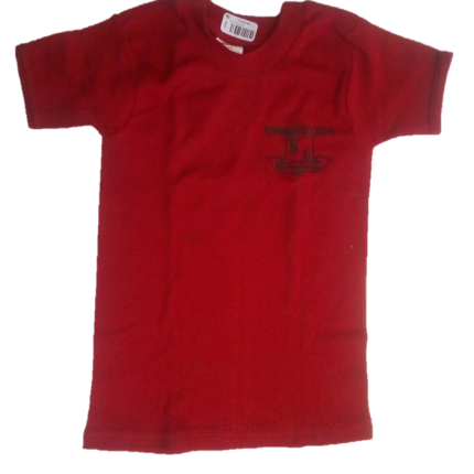 Red t-shirt with logo (Kindergate Academy)