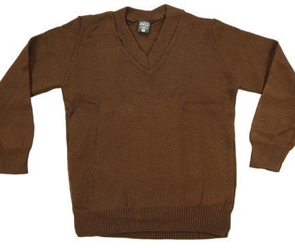 Dark Brown Plain Sweater