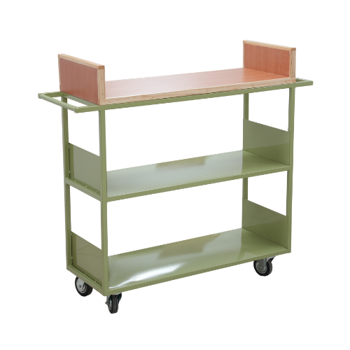 LIBRARY BOOK TROLLEY IVORY