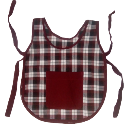 Maroon and white Bedi checked Apron