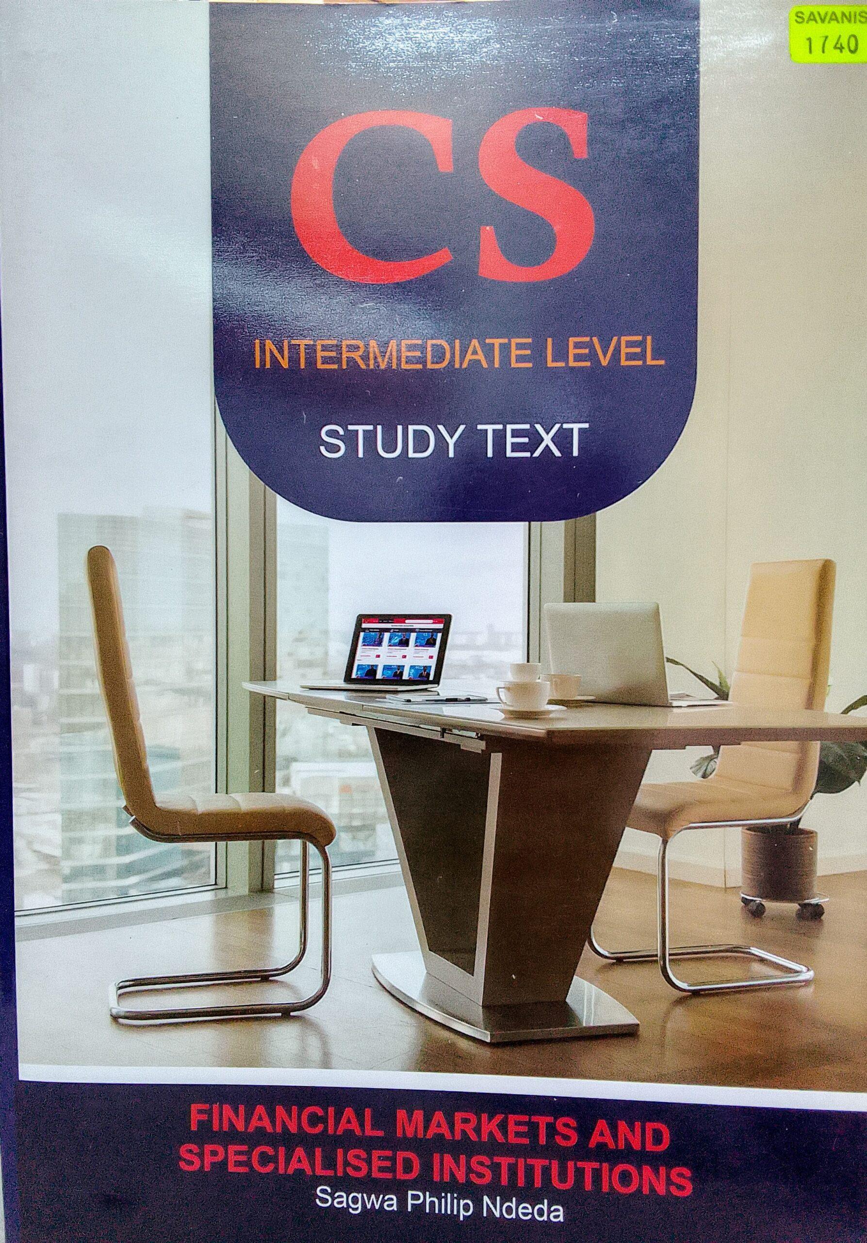 CS INTER STUDY TEXT FINANCIAL MARKETS