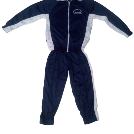Navy blue and white striped tracksuit with logo (Lakewood emerald)