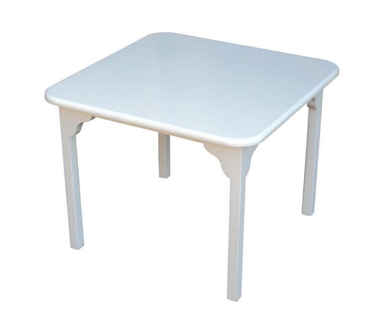 TABLE-WOODEN KINDERGARTEN TABLE 650mm x 650mm x 500mm(h) WHITE