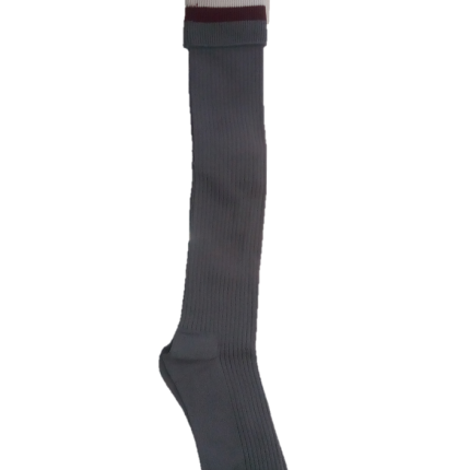 Grey , maroon & white socks