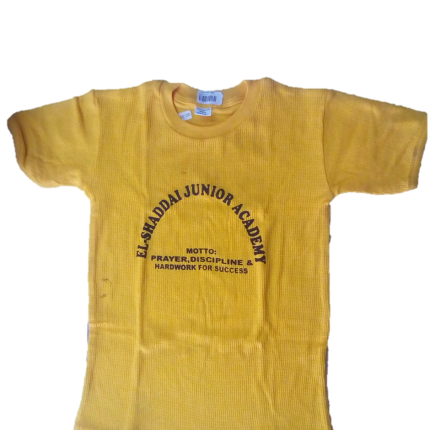 Yellow Cotton t-shirt with logo (El Shaddai Academy)