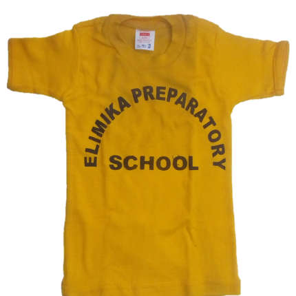 Yellow t-shirt with logo (Elimika School)