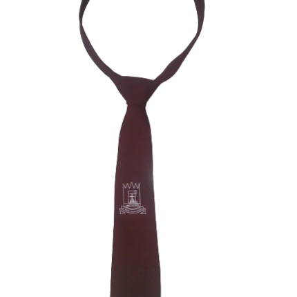 maroon tie with logo (kings school Nairobi)