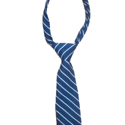 Blue and white striped tie
