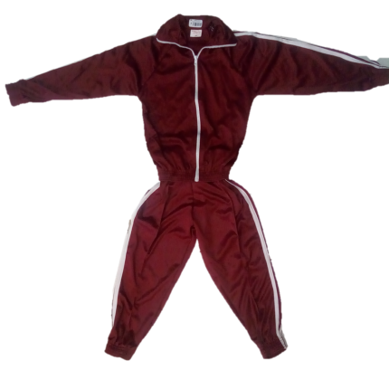 Maroon white plain tracksuit