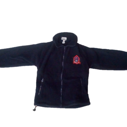Navy blue fleece jacket with logo (Precious Gift School Nairobi)
