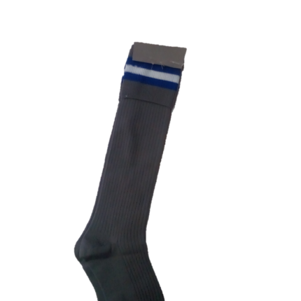 Grey, blue & white striped socks