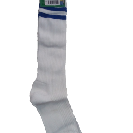 White and blue striped socks