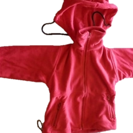 Red Plain Fleece Jacket