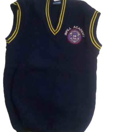 Navy blue, yellow bordered windbreaker