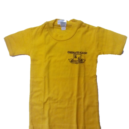 yellow t-shirt with logo (Kindergate Academy)