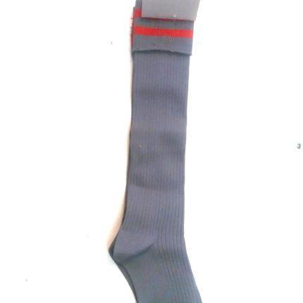 Grey and red socks