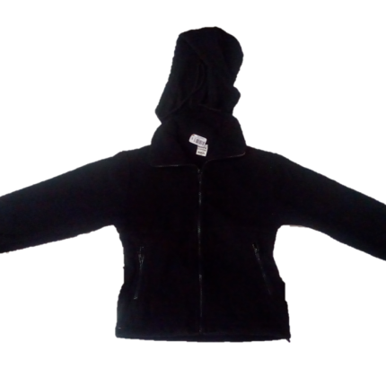 Black Plain Fleece jacket