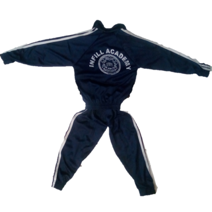 Navy blue white striped tracksuit with logo (Infill Academy)
