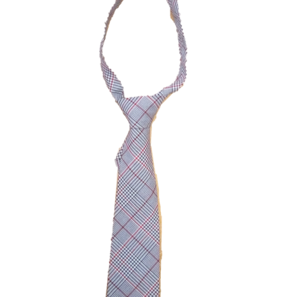Red and Greyish bedi checked necktie